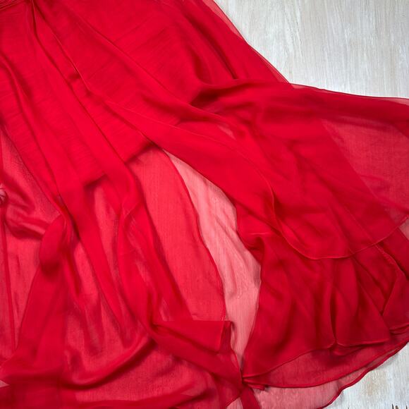 Mac Duggal Red Strapless Embellished Sequin High Low Formal Evening Gown Dress 4 - Picture 13 of 16